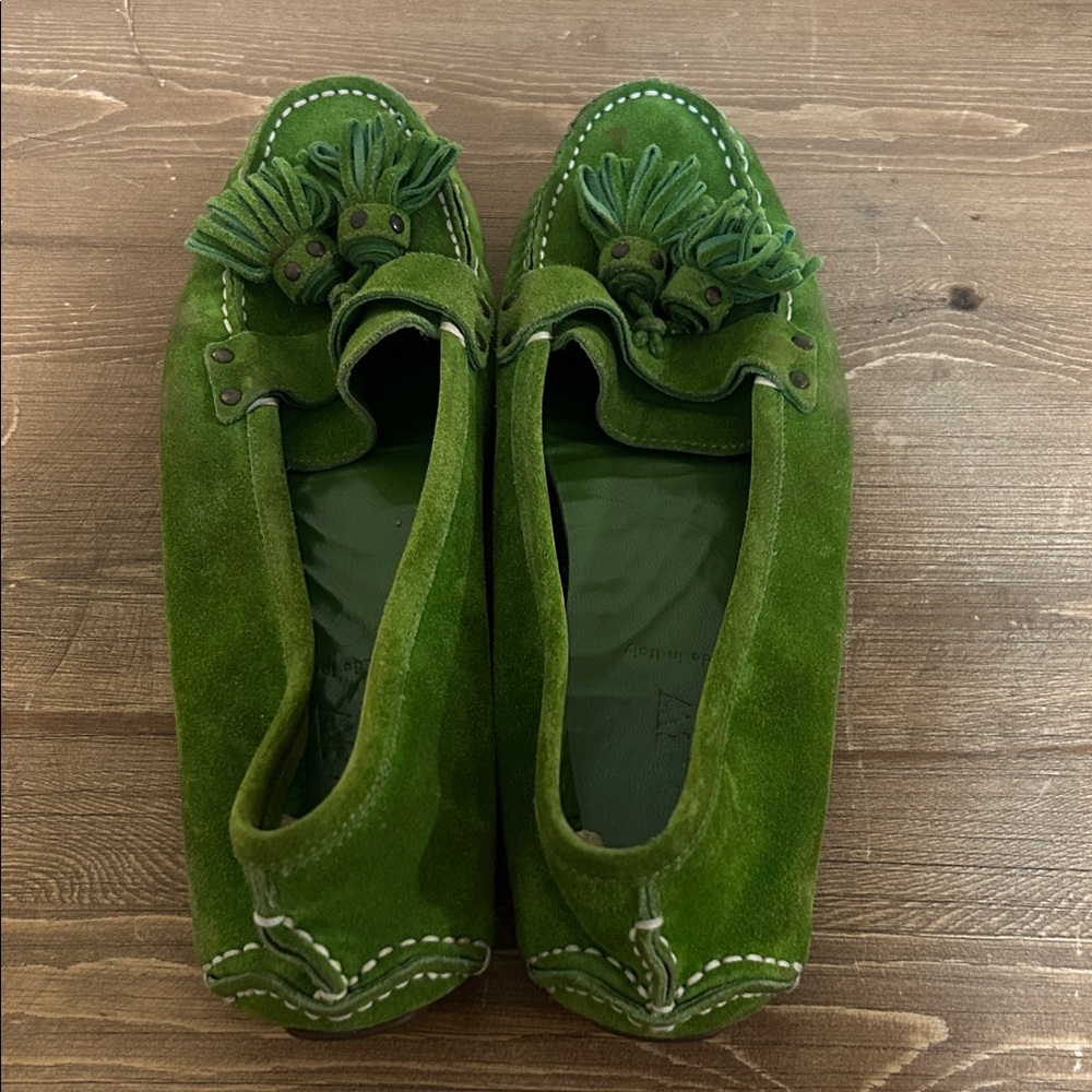J. Crew Green Suede Women's Loafers